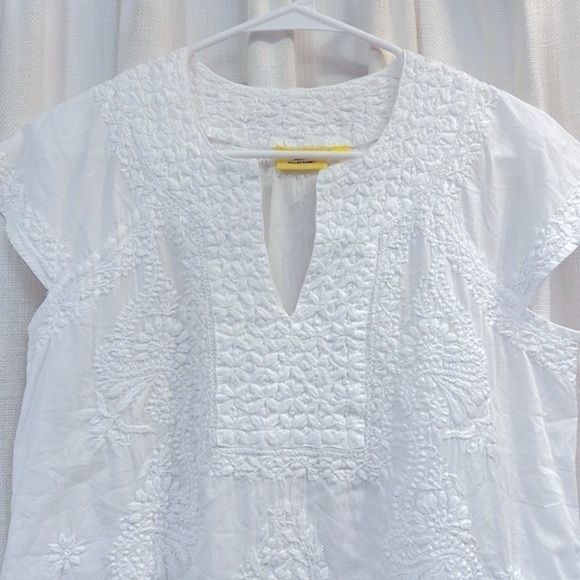 Women’s Roller Rabbit White Embroidered Cotton Linen Blend Top Size XS - Picture 3 of 6